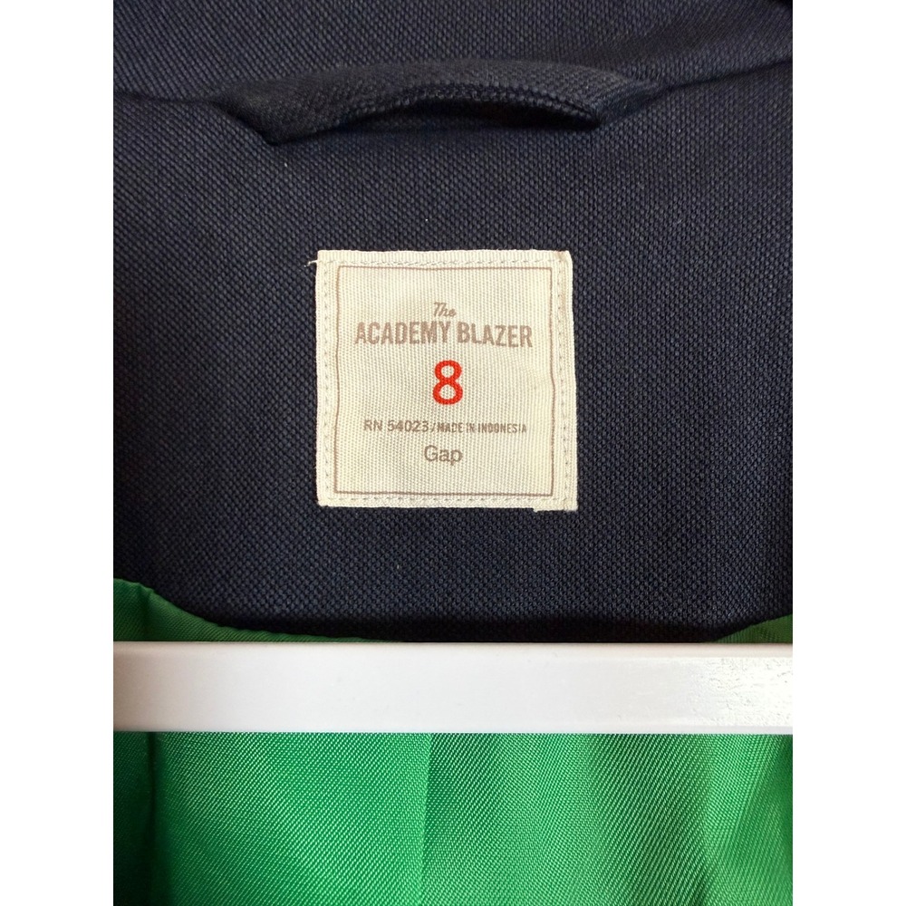 Gap The Academy Blazer Womens Size 8 Navy Blue Two Button Jacket Preppy Academia - Picture 2 of 9